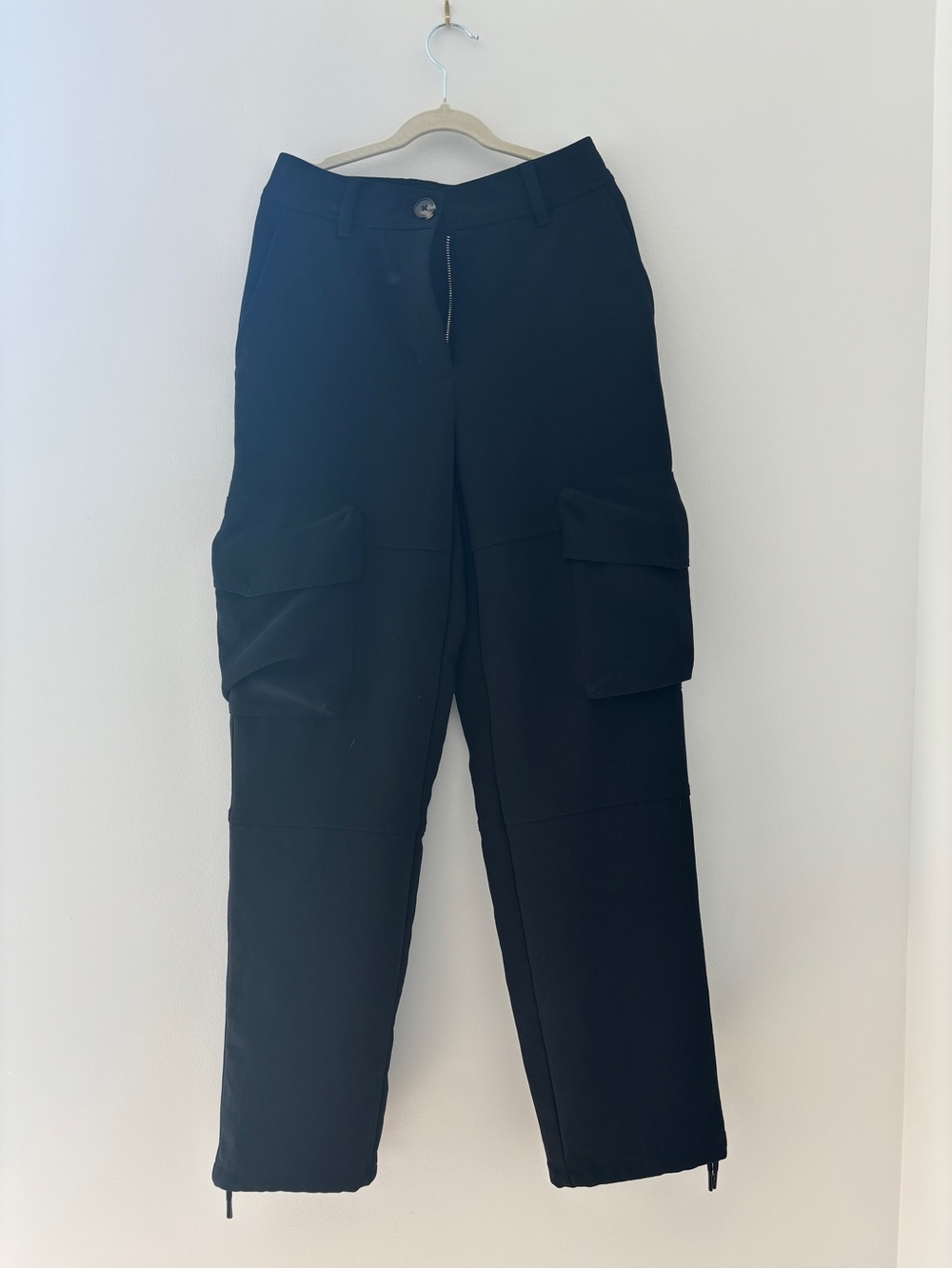 Wilfred Black Cargo Track Pants with Utility Pockets